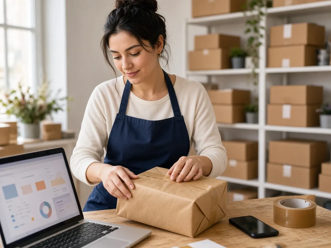 E-ticaret siparişleri ve kargo paketleri hazırlığı
